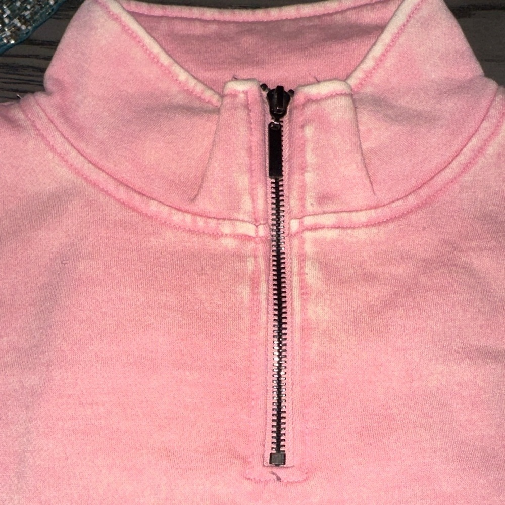 Zenana Thinking of You Acid Wash Half-Zip Pullover - 💕 Light Pink NWT - Picture 2 of 4